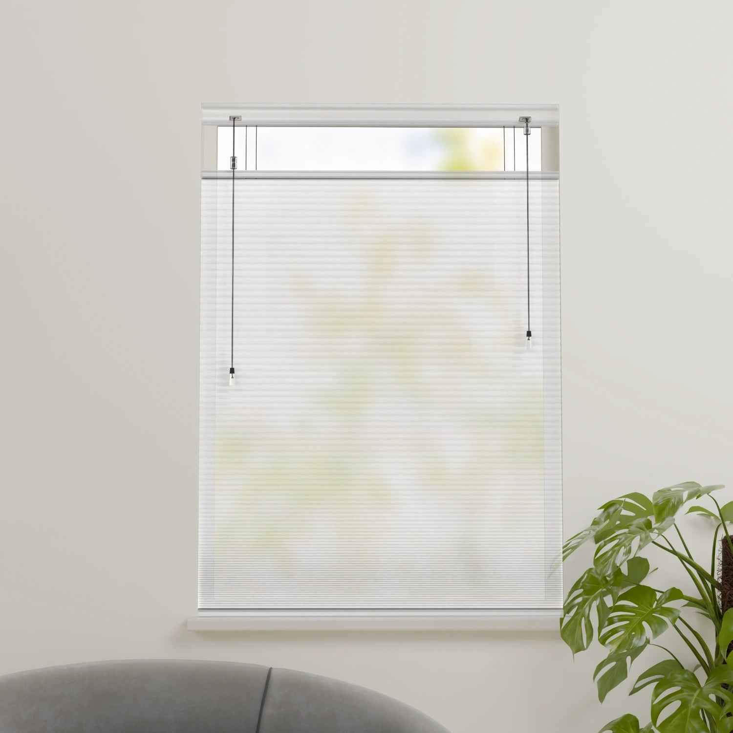 Plissegordijn op maat honinggraat - Semi-transparant - Wit