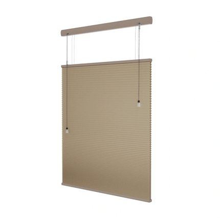 Plissegordijn op maat honinggraat - Semi-transparant - Bruin