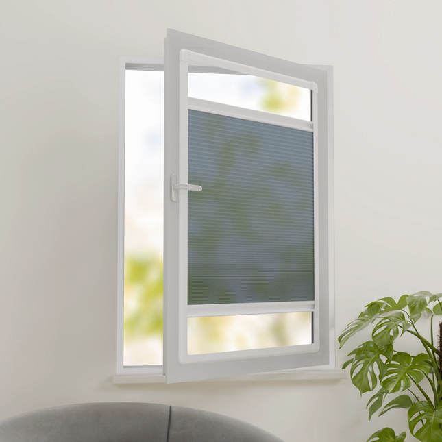 Easyclick Plissegordijn zonder boren | Lichtdoorlatend Blauw | Op maat