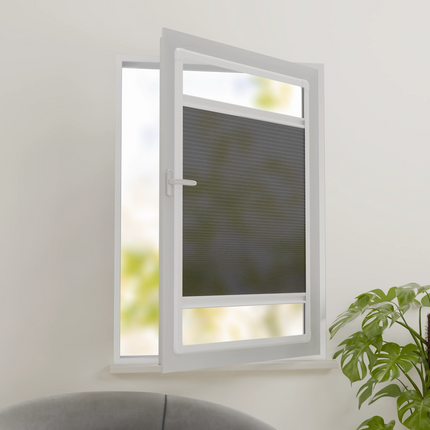 Easyclick Plissegordijn zonder boren | Lichtdoorlatend Donkergrijs | Op maat