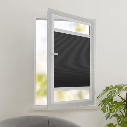 Easyclick Plissegordijn zonder boren | Verduisterend Donkergrijs | Op maat