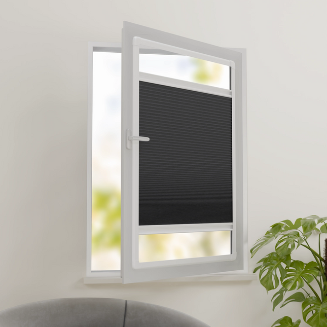 Easyclick Plissegordijn zonder boren | Verduisterend Donkergrijs | Op maat