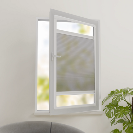 Easyclick Plissegordijn zonder boren | Lichtdoorlatend Lichtgrijs | Op maat