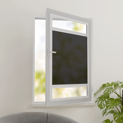 Easyclick Plissegordijn zonder boren | Lichtdoorlatend Zwart | Op maat