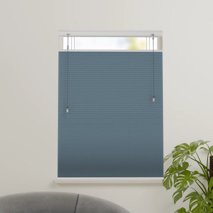 Plissegordijn op maat honinggraat - Verduisterend - Blauw