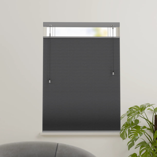 Plissegordijn op maat honinggraat - Verduisterend - Grijs