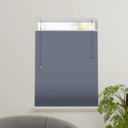 Plissegordijn op maat honinggraat - Verduisterend - Grijsblauw