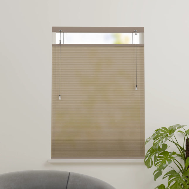 Plissegordijn op maat honinggraat - Semi-transparant - Bruin