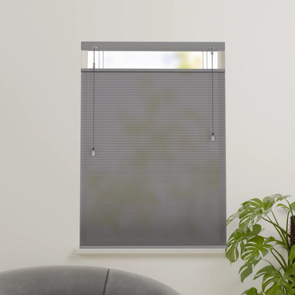 Plissegordijn op maat honinggraat - Semi-transparant - Lichtgrijs