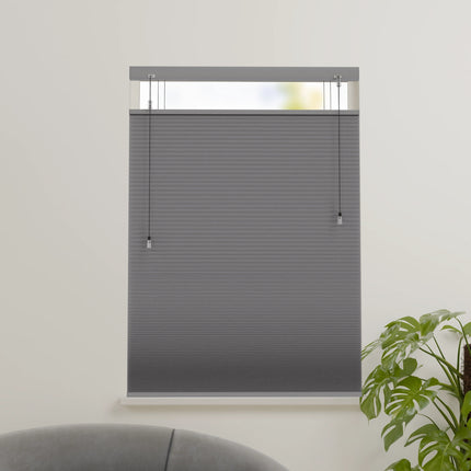 Plissegordijn op maat honinggraat - Verduisterend - Lichtgrijs