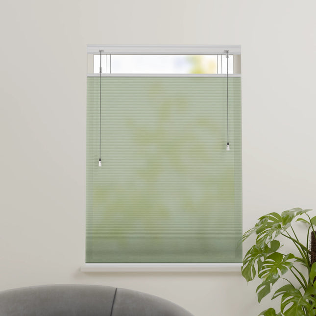 Plissegordijn op maat honinggraat - Semi-transparant - Lichtgroen
