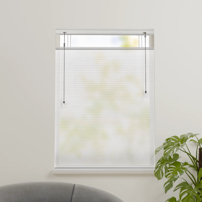 Plissegordijn op maat honinggraat - Semi-transparant - Wit