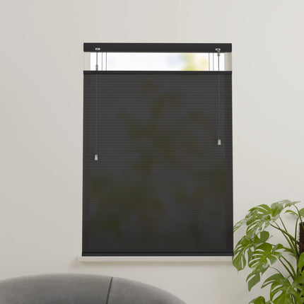 Plissegordijn op maat honinggraat - Semi-transparant - Zwart