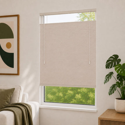Plissegordijn op maat honinggraat - Verduisterend - Beige