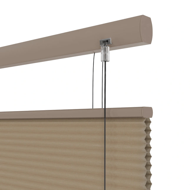 Plissegordijn op maat honinggraat - Semi-transparant - Bruin