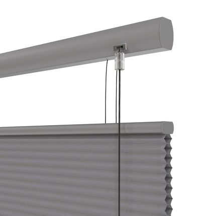 Plissegordijn op maat honinggraat - Verduisterend - Lichtgrijs