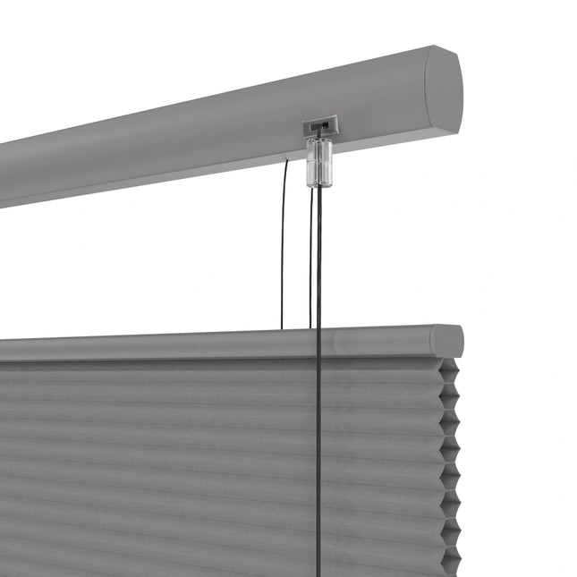 Plissegordijn op maat honinggraat - Semi-transparant - Lichtgrijs