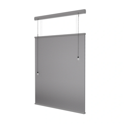 Plissegordijn op maat honinggraat - Verduisterend - Lichtgrijs