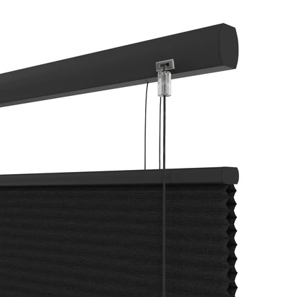 Plissegordijn op maat honinggraat - Verduisterend - Zwart