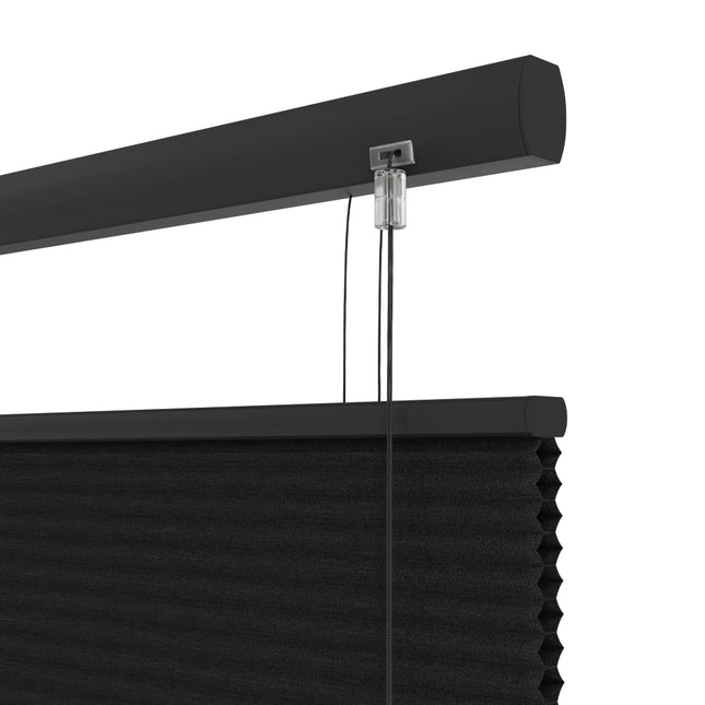 Plissegordijn op maat honinggraat - Semi-transparant - Zwart