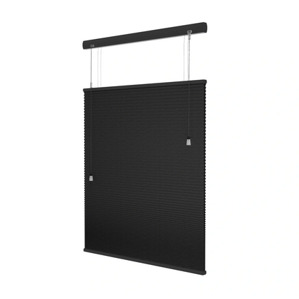 Plissegordijn op maat honinggraat - Verduisterend - Zwart