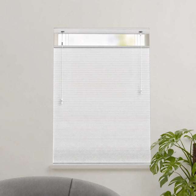 Plissegordijn op maat honinggraat - Verduisterend - Wit