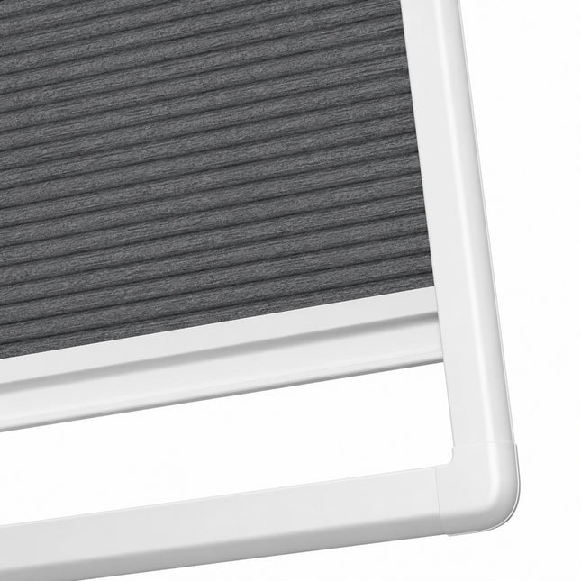 Plisse gordijn zonder boren - Magneet frame | Lichtdoorlatend Donkergrijs | Op maat
