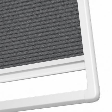Plisse gordijn zonder boren - Magneet frame | Lichtdoorlatend Donkergrijs | Op maat