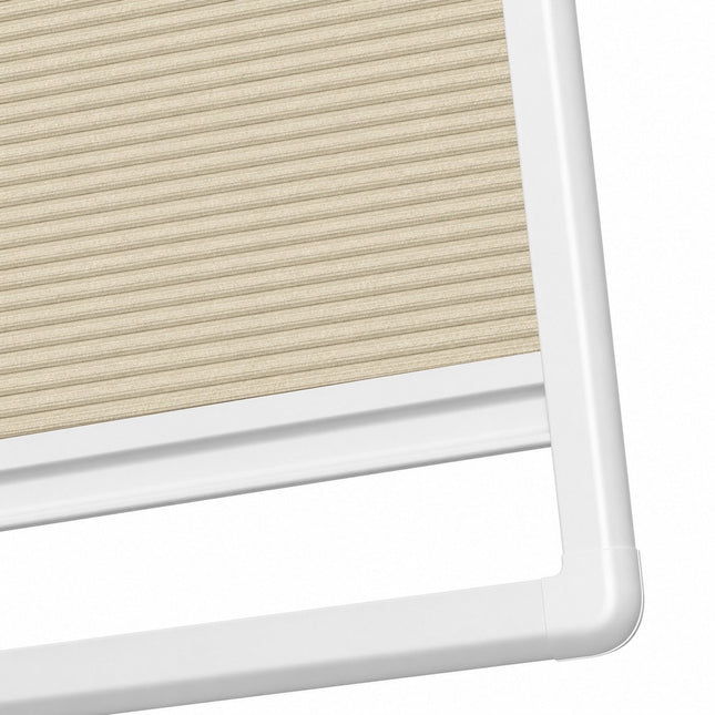 Plisse gordijn zonder boren - Magneet frame | Verduisterend Lichtbruin | Op maat